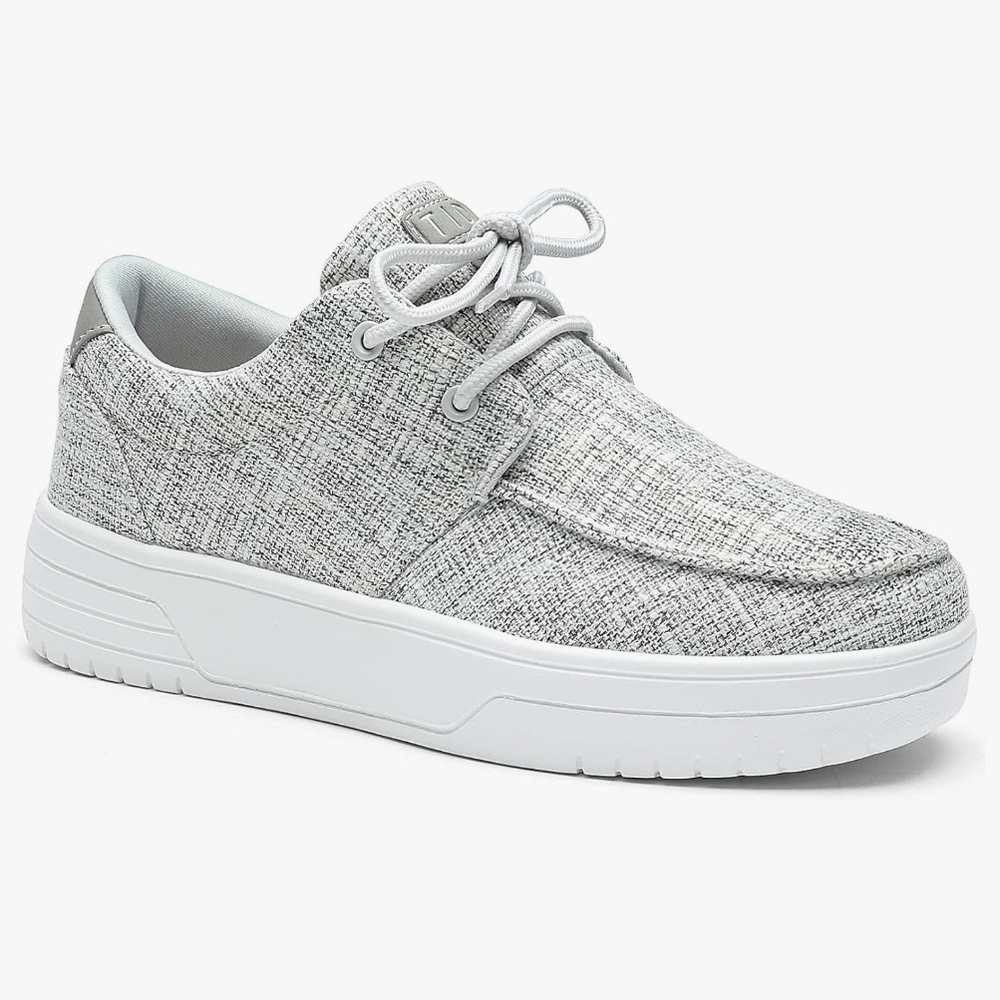 TIDU Arch Support Shoes Lace Up‎ Orthopedic Comfortable Canvas Loafer Women's 8
